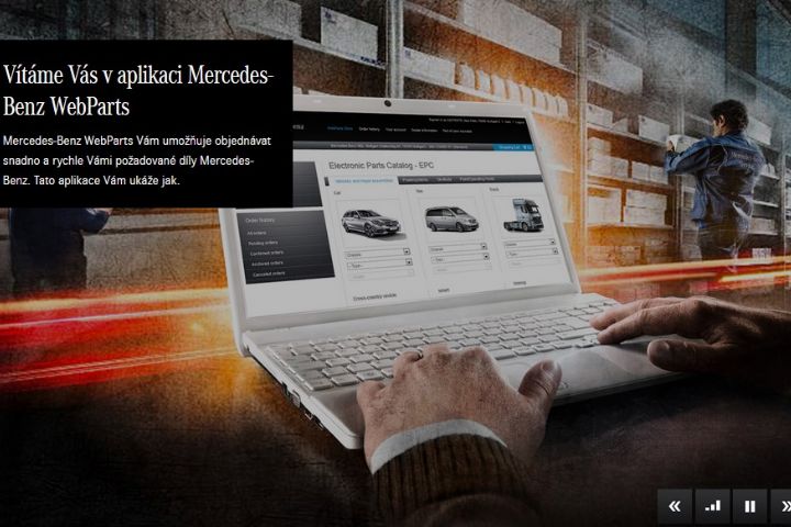 WEB Parts – možnost registrace do katalogu ND a systému objednání ND – VAN
